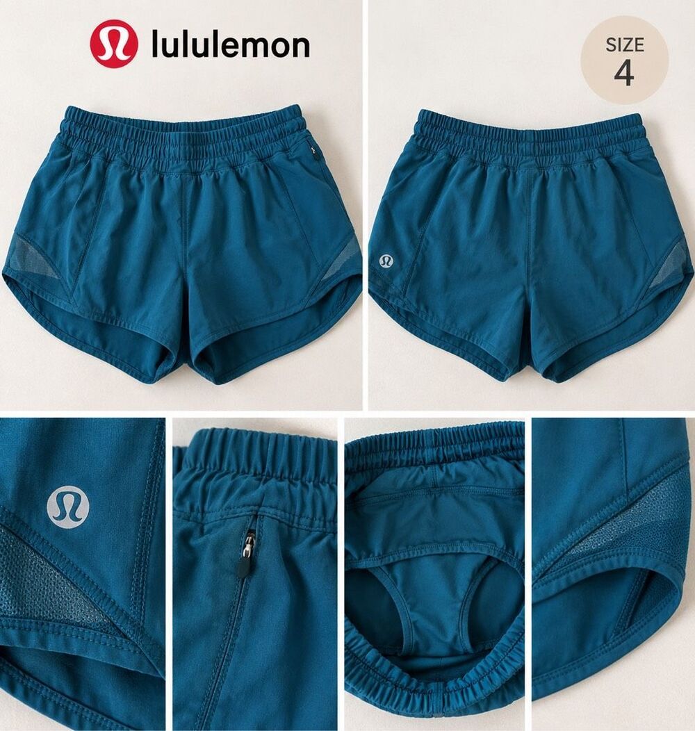 SALE 
Lululemon Teal Running Shorts Built-In Liner Size 4